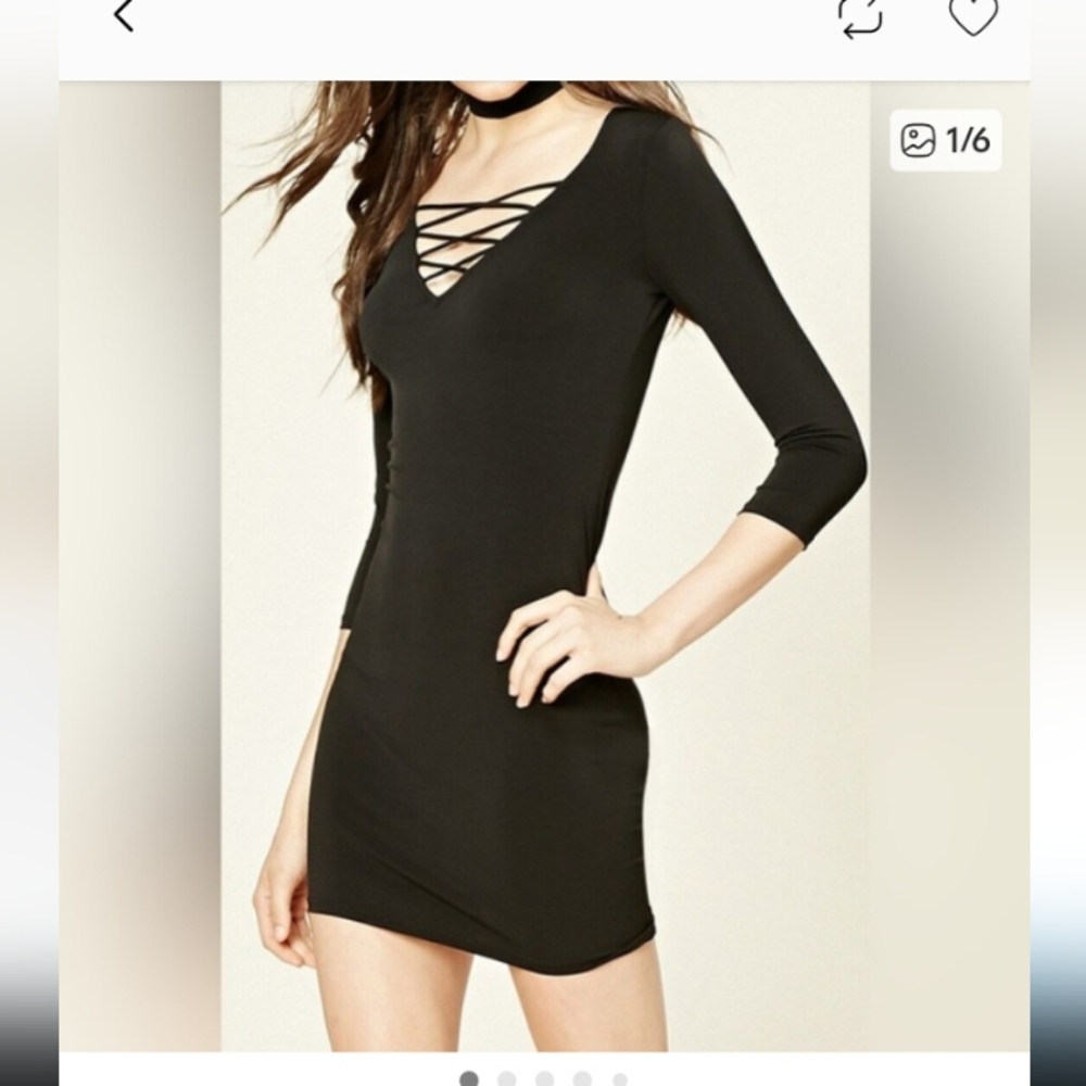 Forever 21 Crisscross Front Bodycon Dress Size XS Like New